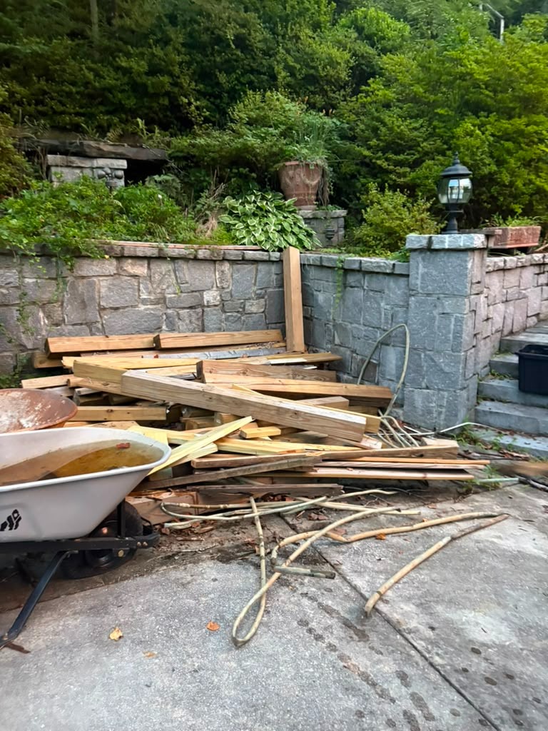 Lumber logs pile ready for cleanup